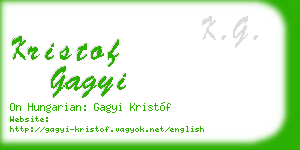 kristof gagyi business card